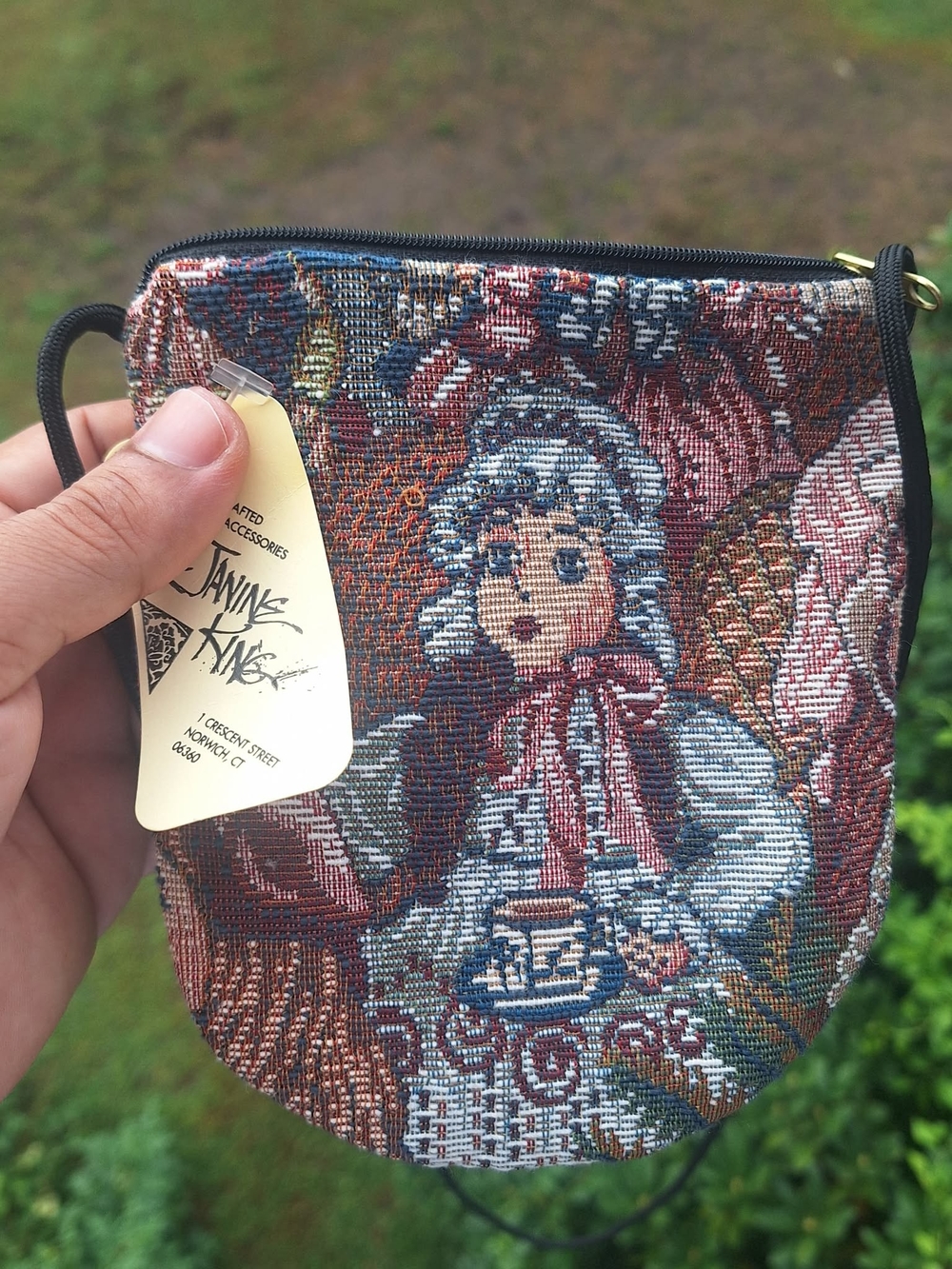 Tapestry Crossbody Bag - Multicolor Doll Tea Party
